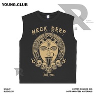 YOUNG.CLUB | KALIMA NECKDEEP SINGLET T-SHIRT | ROCK MUSIC METAL BAND | BLACK SINGLET T-SHIRT STYLE Y