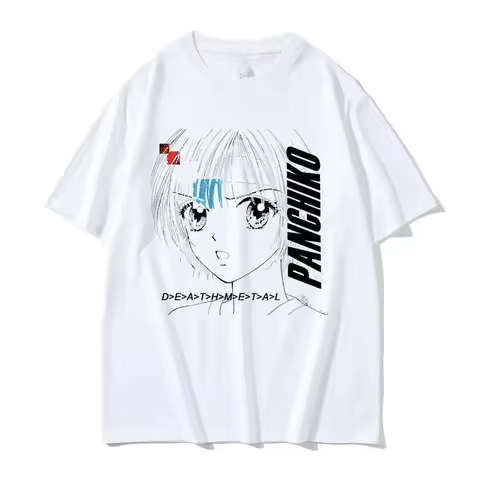 Panchiko DEATHMETAL Rock Album Graphic Print T-Shirt Womens Vintage Casual Tops T-Shirt Gothic Stree