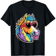 Cute Horse Wearing Glasses Love Horse T-Shirt