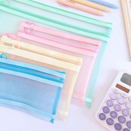 Transparent Mesh Bag B4/ A5/A6 Extra Large Dual Zipper - 2-in-1 Cosmetic Pencil Case Transparent Pen