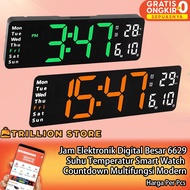 Led Clock Digital Display Timer Modern Minimalist Smart Watch Large Nightstand Drawer 6629 Multifunc