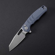 Petrified Fish Trilobite 3" Sandvik 14C28N Blue G10 Button-Lock Folding Knife by Hydra Design