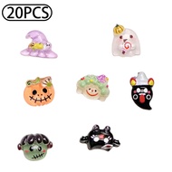 20Pcs Halloween Nail Art Charms 3D Cute Pumpkin Ghost Clown Nails Charms Manicure Accessories