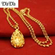 saudi gold 18k pawnable Gold Necklace women's Water Drop Necklace Hollow Pendant Gold Clavicle Chain