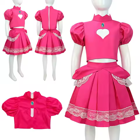 Anime Game Peach Princess Cosplay Fantasy Women Girls Dress 2026 Movie Costume Disguise Halloween Te