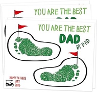 Fathers Day Golf Footprint Art Craft Kits, Best Dad By Par Golf Gifts for Dad, 10 First Fathers Day 