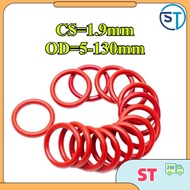 Red silicone O-ring sealing ring CS1.9mm*OD5-130mm waterproof ring high temperature resistant sealin