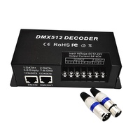 DMX 512 4 Channel Decoder Stage LED Lighting Controller PWM Dimmer Driver 30A Input DC12V-24V RGB Le