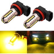 PHINLION 3000 Lumens Golden Yellow H11 LED Fog Light Bulbs Super Bright 3030 27-SMD H8 H16 LED Bulb 