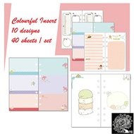 A6 Ring Colourful Planner Journal Dori Loose Insert Inserts Refill