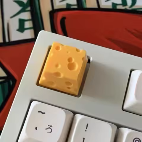 Chesse Cake Keycap for ESC Mechanical Keyboard Handmade Resin Keycaps Cartoon