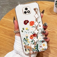 YBD Phone Case For Motorola Moto E7 Plus E7 Power E7i Power 2021 Electroplated INS Beautiful Flower 