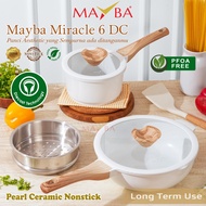 MAYBA  Panci Set Terbaik Mayba Miracle Bonus Tutup Kaca Wok 24CM Dan Sauce Pan GRATIS KUKUSAN STEAME