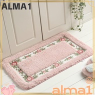 ALMA 1 Pcs Flower Rug, Pink 16*24Inch Pink Rug, Easy To Use Microfiber Non-Skid Absorbent Floral Bat