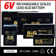 Batteries  6V 1.2Ah/ 6V 3.2Ah/ 6V 4.5Ah/6V7.0ah/ 6V 12Ah BATTERY  Rechargeable Sealed Lead Acid Batt
