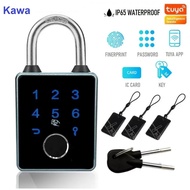 แม่กุญแจ Kawa K9 Pro ปลดล็อคด้วยลายนิ้วมือ + แอป Tuya + รหัสผ่าน + กุญแจ + คีการ์ด กันน้ำ IPX5 ถอดเป