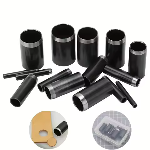 15 Sizes Round Hole Punch(1-15mm), Hollow Punch Cutter Tool Set with Storage Case, Leather Hole Punc