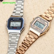 Sanda hot selling watches men's watches waterproof fashion steel band watches men's electronic watch