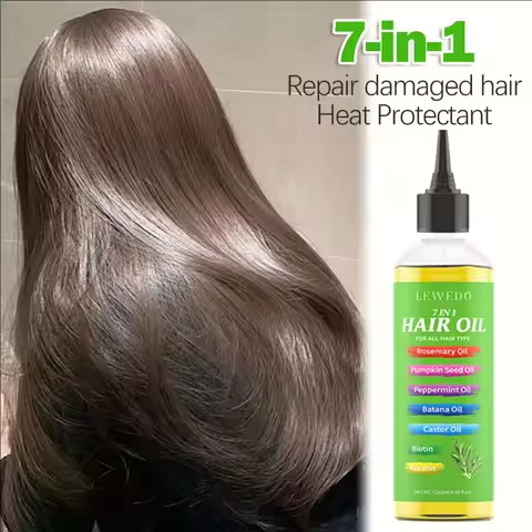 7-in-1 Rosemary Hair Oil 120ml Mint Scalp Hair Strengthening Oil Smooths Frizz Hair Boosts Essential