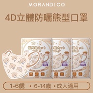 🔥熱賣🔥 日本🇯🇵Morandi Co 2024年夏季新款高倍防曬防UV幼童/兒童/成人4D熊型立體小顏口罩（20個獨立包裝）