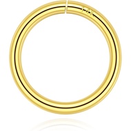 Cincin Lompat Emas Pejal 14K Terbuka 21 Gauge OD=6mm ID=4.6mm AU585 Cincin Emas Asli Bulat 585 untuk