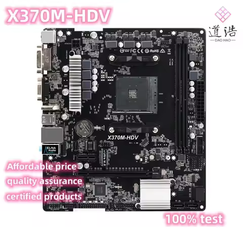 For Asrock X370M-HDV Motherboard 32GB HDMI DVI-D M.2 Socket AM4 DDR4 Micro ATX X370 Mainboard 100% T