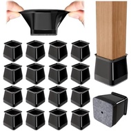 Ansible 24 Pcs Chair Leg Floor Protectors Square, Silicone Felt Furniture Leg Pads Caps Covers for H