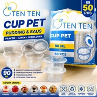 [JJP] pet ten ten pudding and sauce cup 90ml pudding cup/ thick pudding cup/ pudding mica