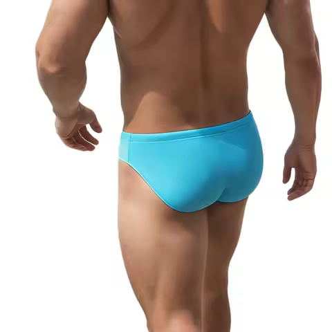 Men Swimwear Swimming Briefs Solid Swimsuit Trunks Bulge Pouch Sport Classic Beachwear Brief sunga B