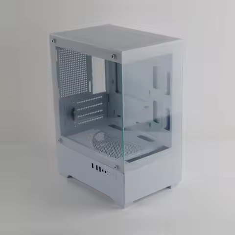 MANMU Gaming Computer Cases & Towers Gaming pc Case Micro Atx Itx Case pc Computer Cabinet-White/Bla