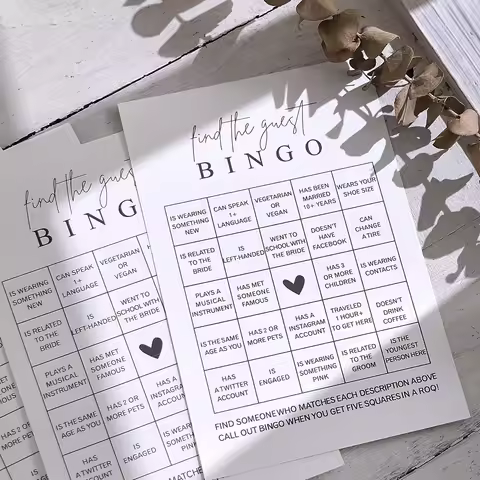 10/20 Piece Find Your Guest Bingo Game (10 Cards) Fun Bridal Shower Game Activity, Bridal Shower, We