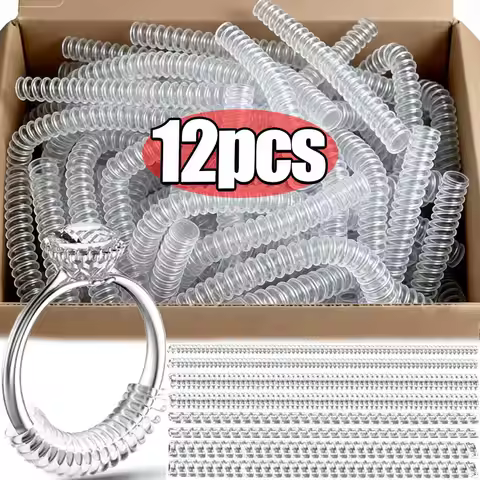12Pcs/Set Ring Size Adjuster Accessories Adjustable Invisible Rubber Pad Ring Size Adjuster for Loos
