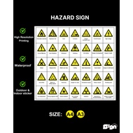 (READYSTOCK) SAFETY SIGN/HAZARD SIGN, WARNING DANGER SAFETY WATERPROOF STICKER, HAZARD SYMBOL SIGN