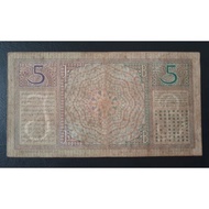 uang kuno 5 gulden seri wayang ttd waveren