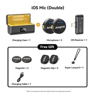 Amgras SoundMeta V Ultra Button Type Wireless Lavalier Microphone With Active Noise Cancelling Dual-