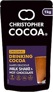 Christopher Cocoa Drinking Chocolate Cocoa Powder, Dark No Sugar, 1 kg