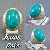 Cincin Batu Akik Bacan Doko Semi Kristal Super Size Kantoran Harga