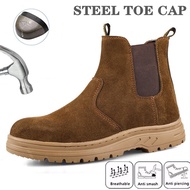 HOT14★Men safety shoes durable work shoes steel toe work sneakers puncture resistant R9GZ