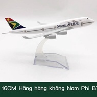 16CM South Africa Airways B747 alloy aircraft model, static model 747 777 787 737