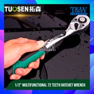 TUOSEN 1/2" 72 Teeth Ratchet Wrench Quick Release Ratchet Wrench Socket Repair Tool Automotive [T&W 