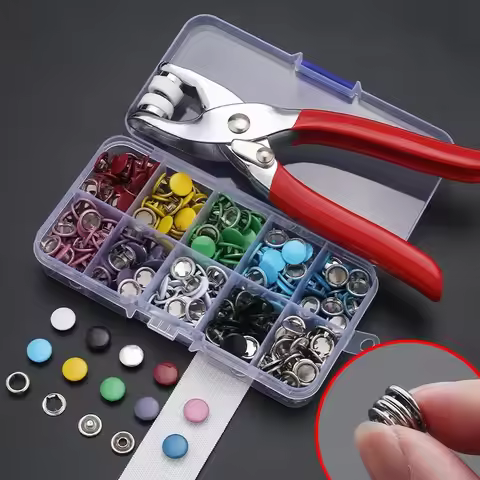 Prong Rings 9.5mm Buckle Buttons Metal Colour Pliers Snap Button Claw DIY Set Hand Pressure Plier Ri