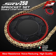 QJMOTOR SRV 250 Sprocket Set (Double Layer) With Oring Chain