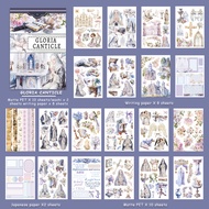 Jianwu A5 cổ điển thiên thần cầu nguyện nhân vật phong cảnh hoa Vật liệu cắt dán sách nhãn dán sáng