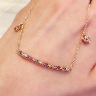 純18k金天然彩色藍寶石頸鏈