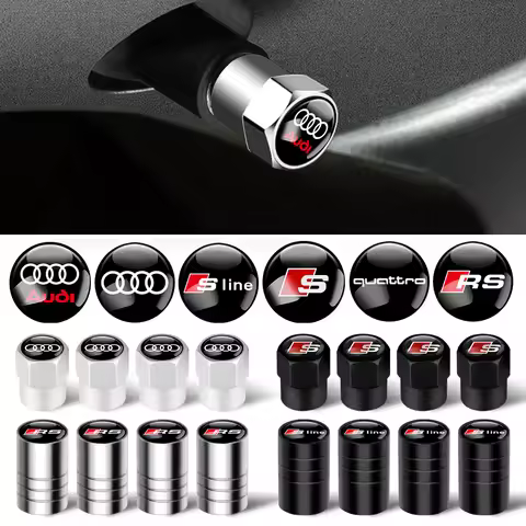 Car Wheel Tire Valve Caps Tyre Rim Stem Covers Airdust for OOOO RS S SLINE A1 A3 8P A4 B5 B7 B8 A5 A