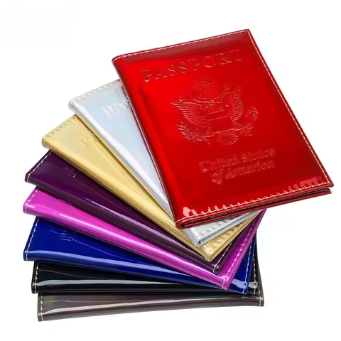 US Laser Passport Holder Glossy Passport Wallet Flight Ticket Holder Id Holder Travel Passport Cover