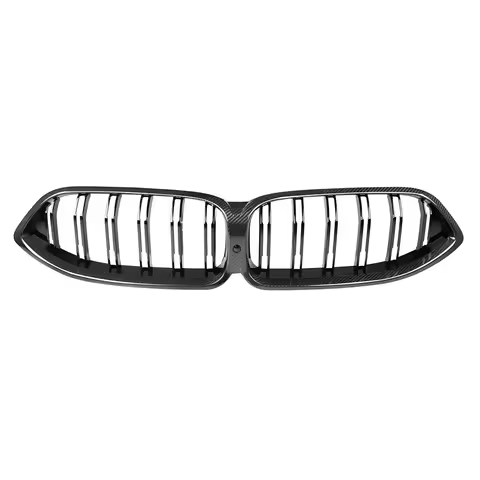 For BMW F91 F92 F93 M8 Dry Carbon Fiber Front Bumper Grille 2020-2025 Double Slat Kidney Style Auto 
