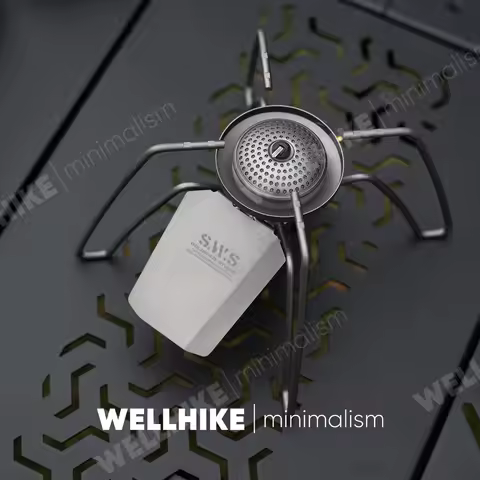 WELLHIKE Outdoor Camping Titanium Spider Stove Igniter Windproof Lightweight Folding Cassette Stove 