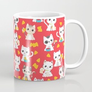Taco Cat Buritto Pattern Theme Glass Mug