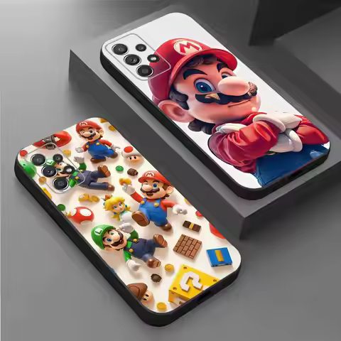 S-Super Game M-Mario Soft Black Phone Case for Samsung S26,25,24,21,22,21,20,10,9,8,7,6Ultra,Plus,Fe